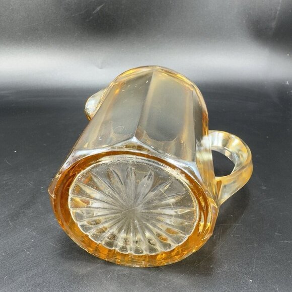 Vintage Carnival Glass Small Pitcher Creamer Jug Shiny Finish Glass Pitcher VTG - Picture 7 of 11